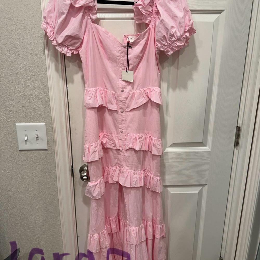 Pink Ruffled Maxi Dress
